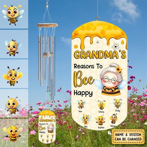 Grandma's Reasons To Bee Happy Personalized Wind Chimes