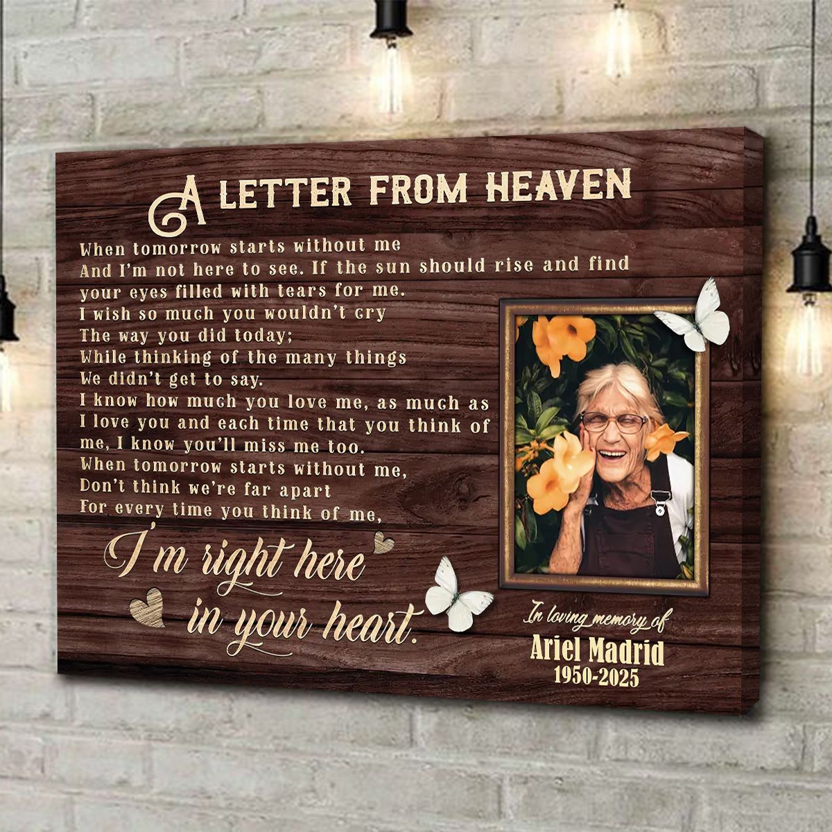 Personalized Canvas Prints, Custom Photo And Name, Memorial Gift, Sympathy Gifts, Remembrance Gifts, Remembrance Gifts