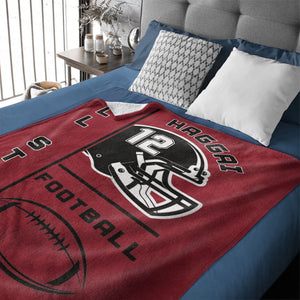 Personalized Football Helmet Blanket Gifts for Football Lovers, Coaches,Fans, Men