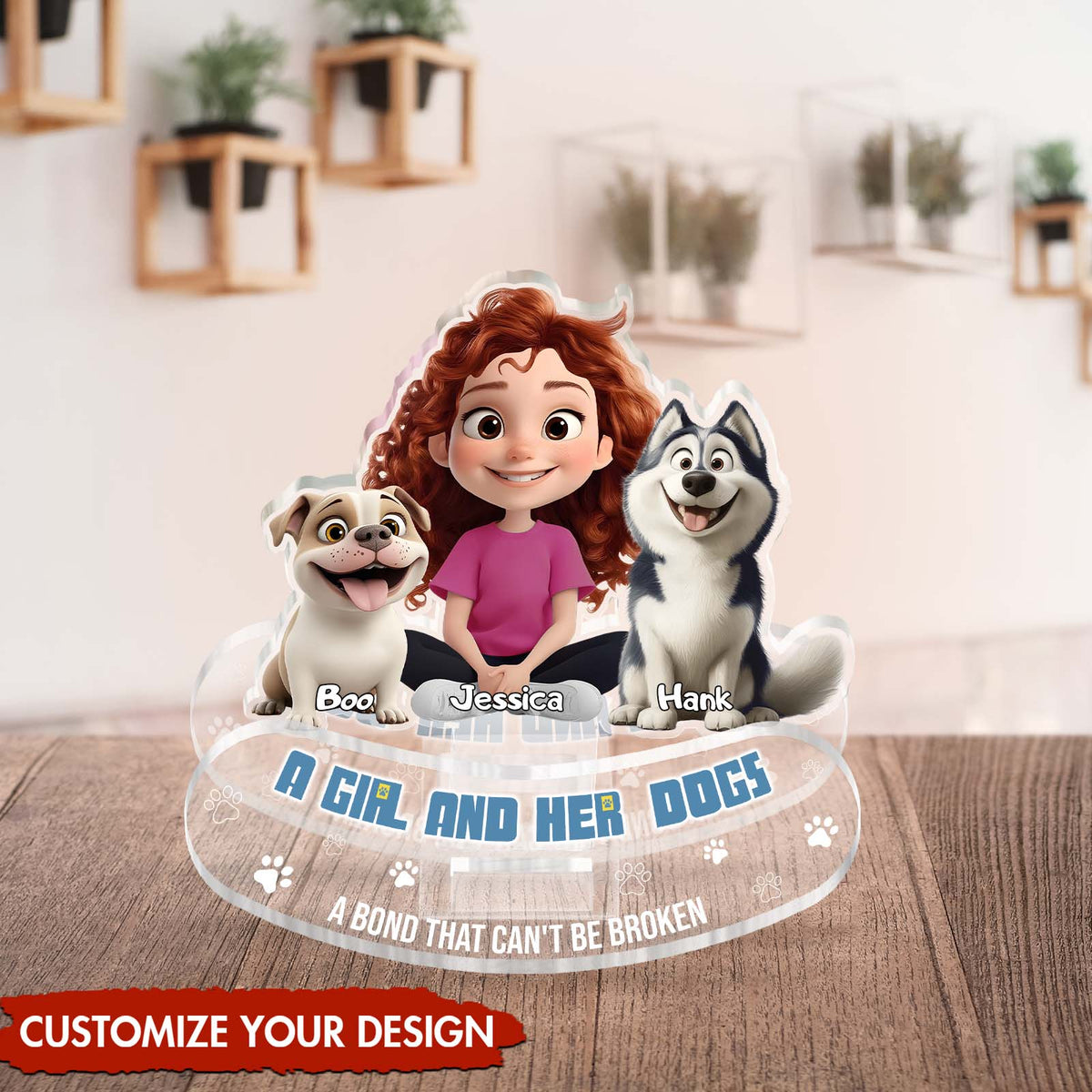 Pet Lovers - A Boy Girl And Pet A Bond That Can's Be Broken - Personalized Shaking Head Standee