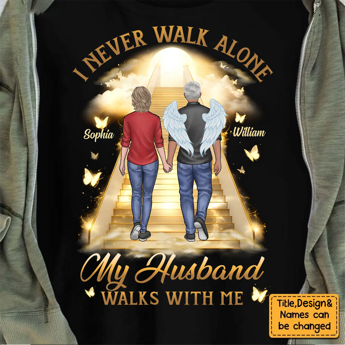 I Never Walk Alone - Memorial Personalized T shirt Gift For Family Members