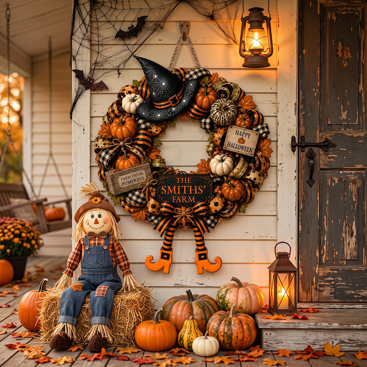 "Happy Halloween – Farm Fresh Pumpkins" – Personalized Wood Sign | Gift For Families & Fall Lovers