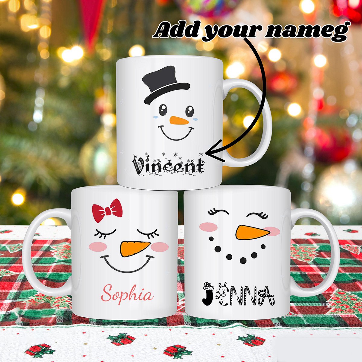 Personalized Snowman Christmas Mug