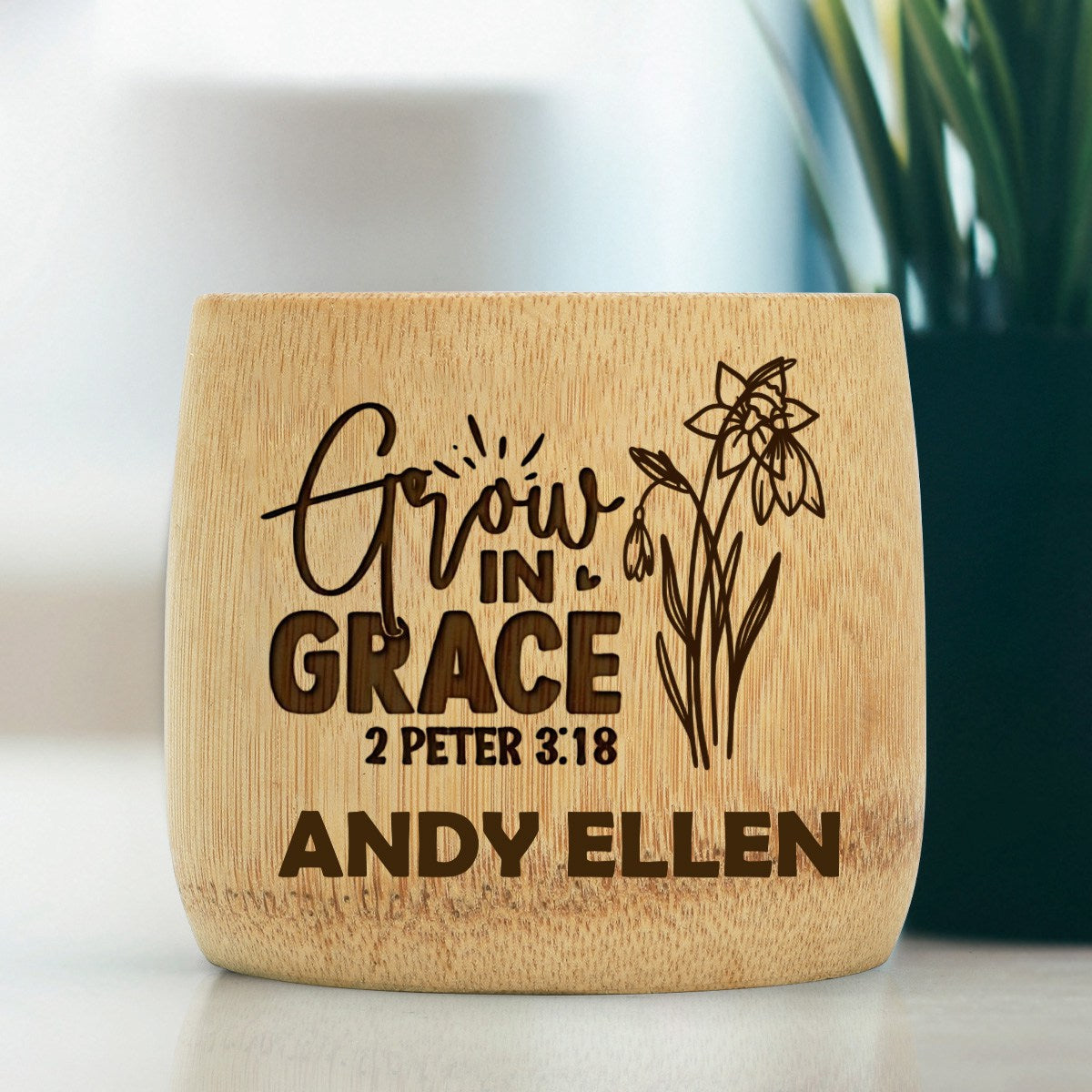 Grow In Grace - Personalized Bamboo Cup