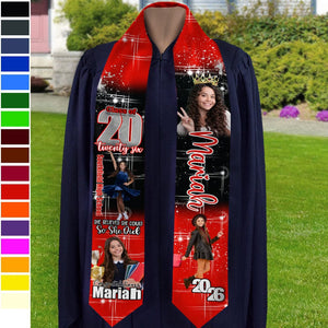 Personalized Graduation Sashes And Stoles-Custom Photo She Believed She Could Graduation Stoles