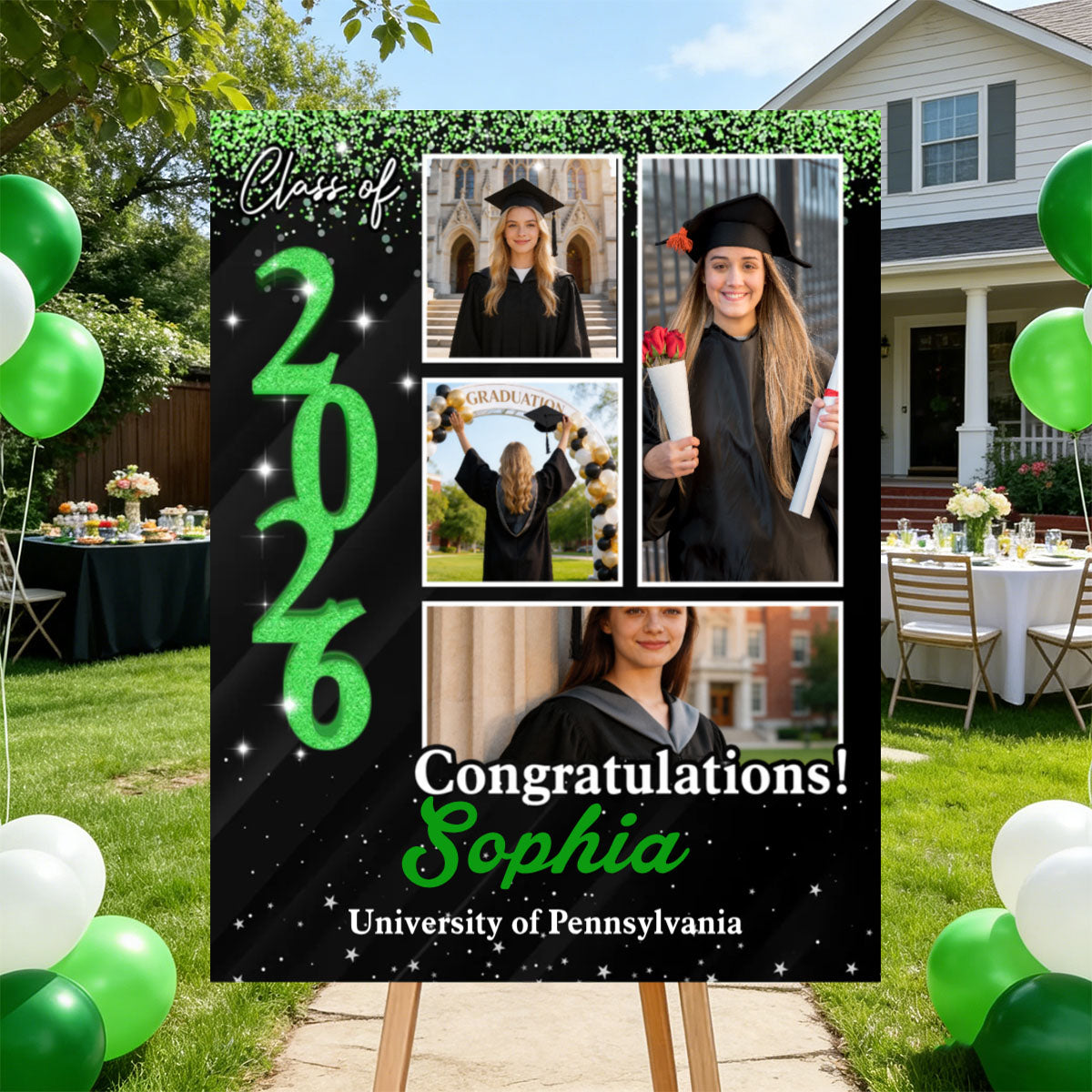 Personalized Graduation Party Welcome Sign-Custom Photo Grad Party Sign-Class Of 2026-Graduation Decoration