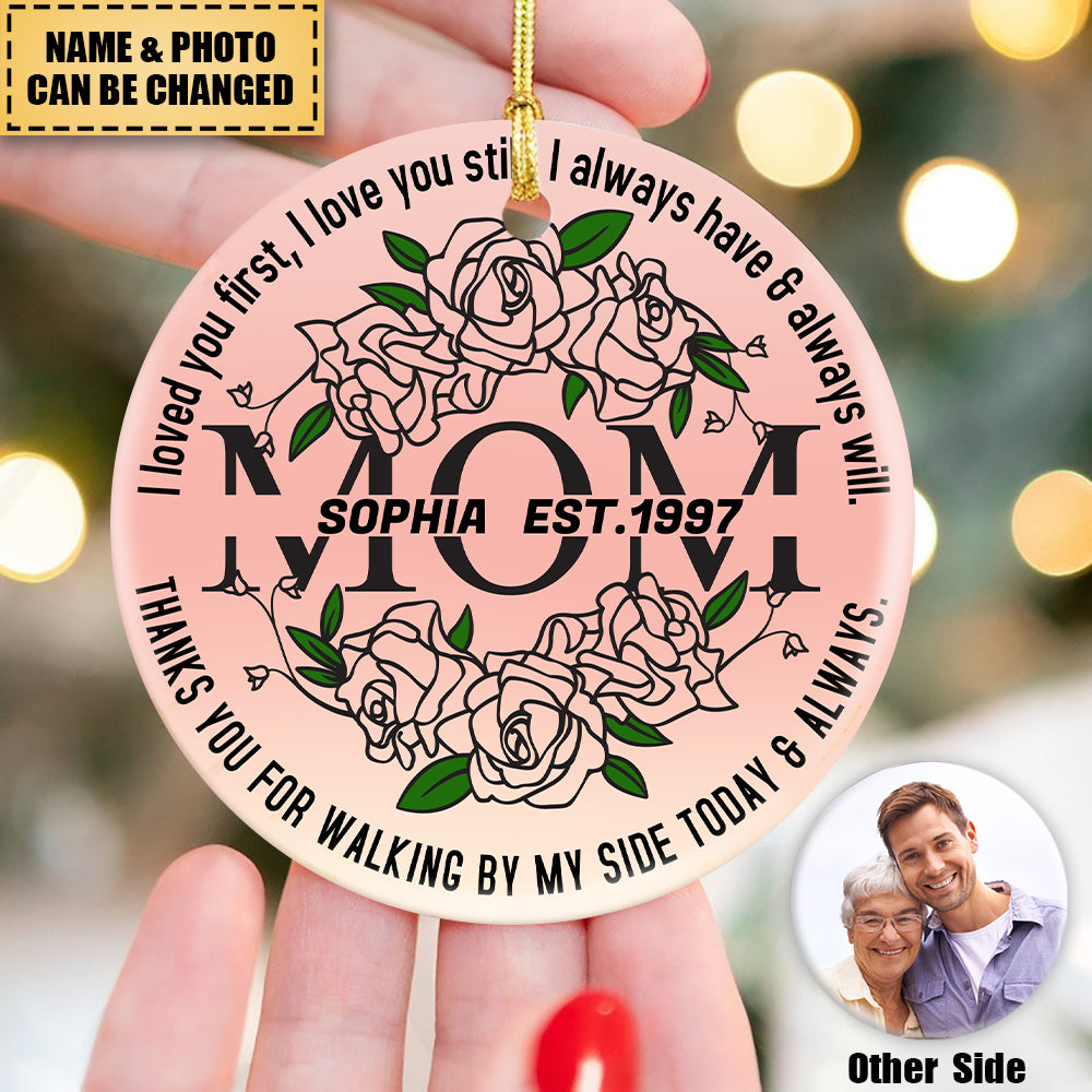 Personalized Gift for Mom - Personalized Ceramic Photo Ornament