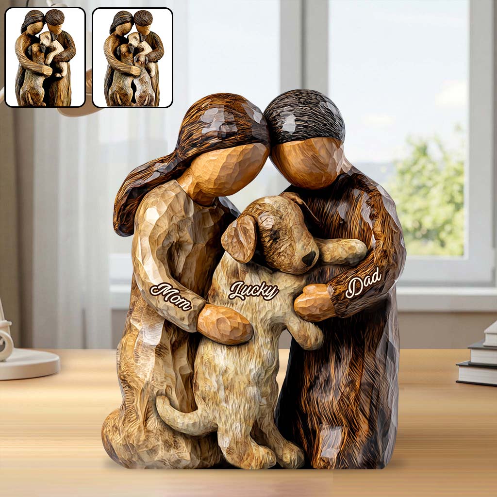 You And Me And The Dog - Personalized Dog Shaped Acrylic Plaque