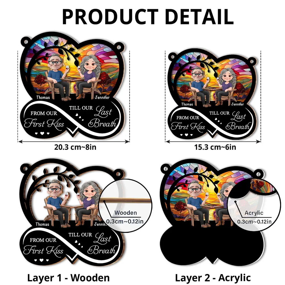 From Our First Kiss - Personalized Couple Window Suncatcher Ornament