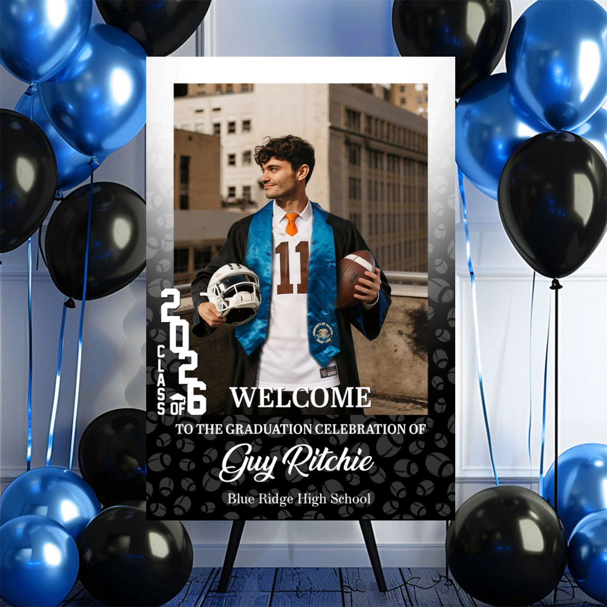 Custom Photo Graduation Welcome Sign - Personalized Sport Welcome Sign - Class Of 2026