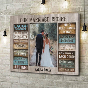 For Our Forever Love - Marriage Recipe Custom Couple Photo and Name Personalized Canvas Prints Valentine's Gift for Him, Her