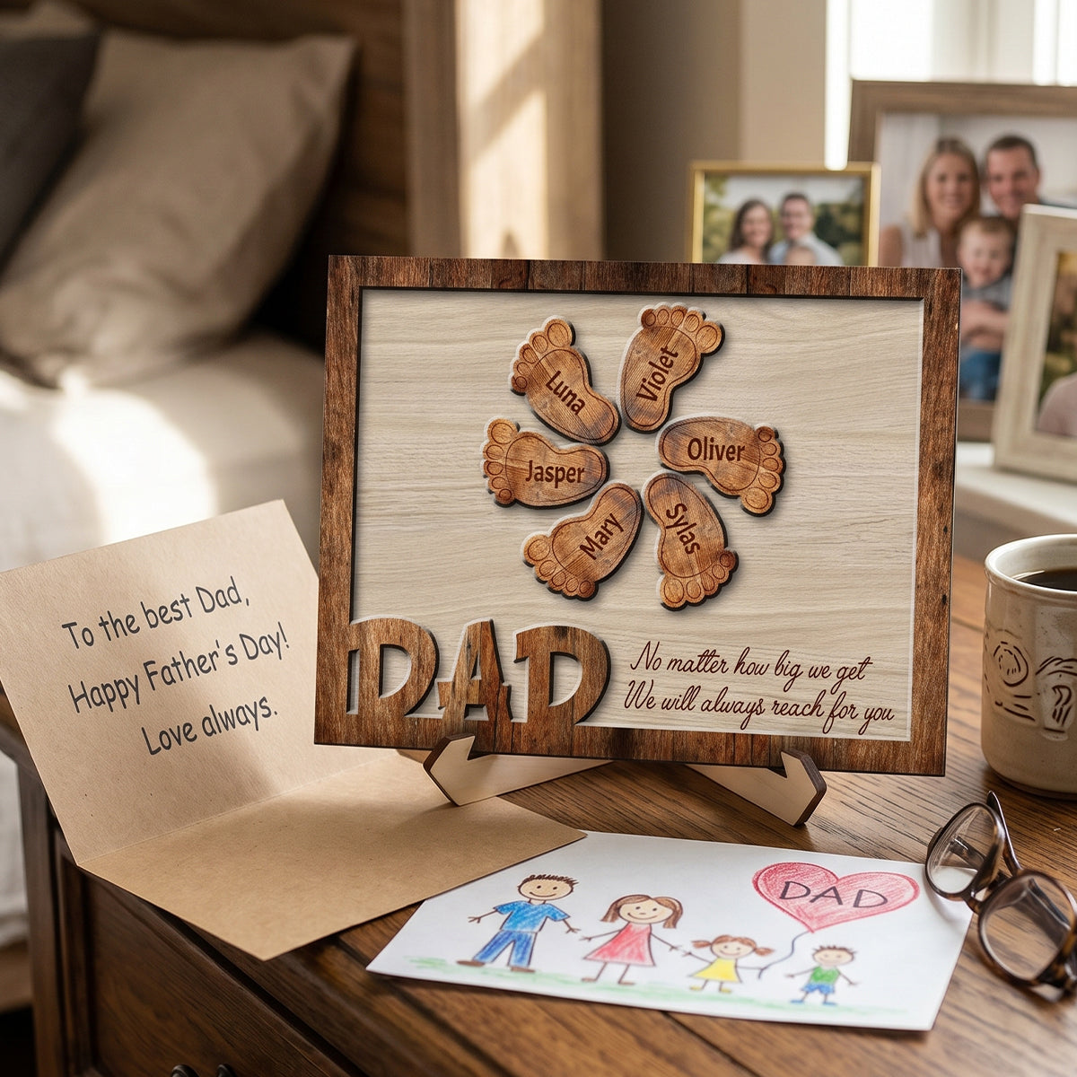 Heartfelt Gift – Personalized Custom Wooden Plaque "Always Reach For You"