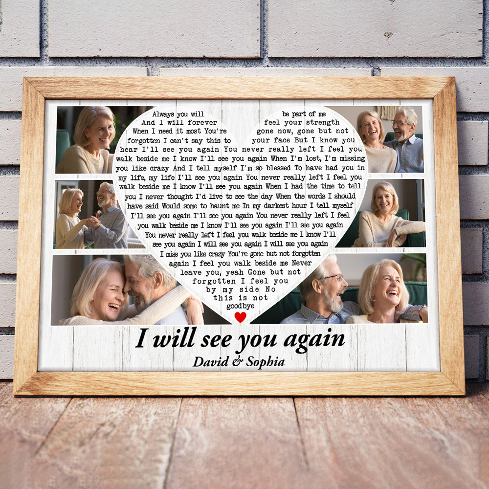 I Will See You Again, Custom Couple Photo Canvas Print, Gift For Couple, Memorial Gifts