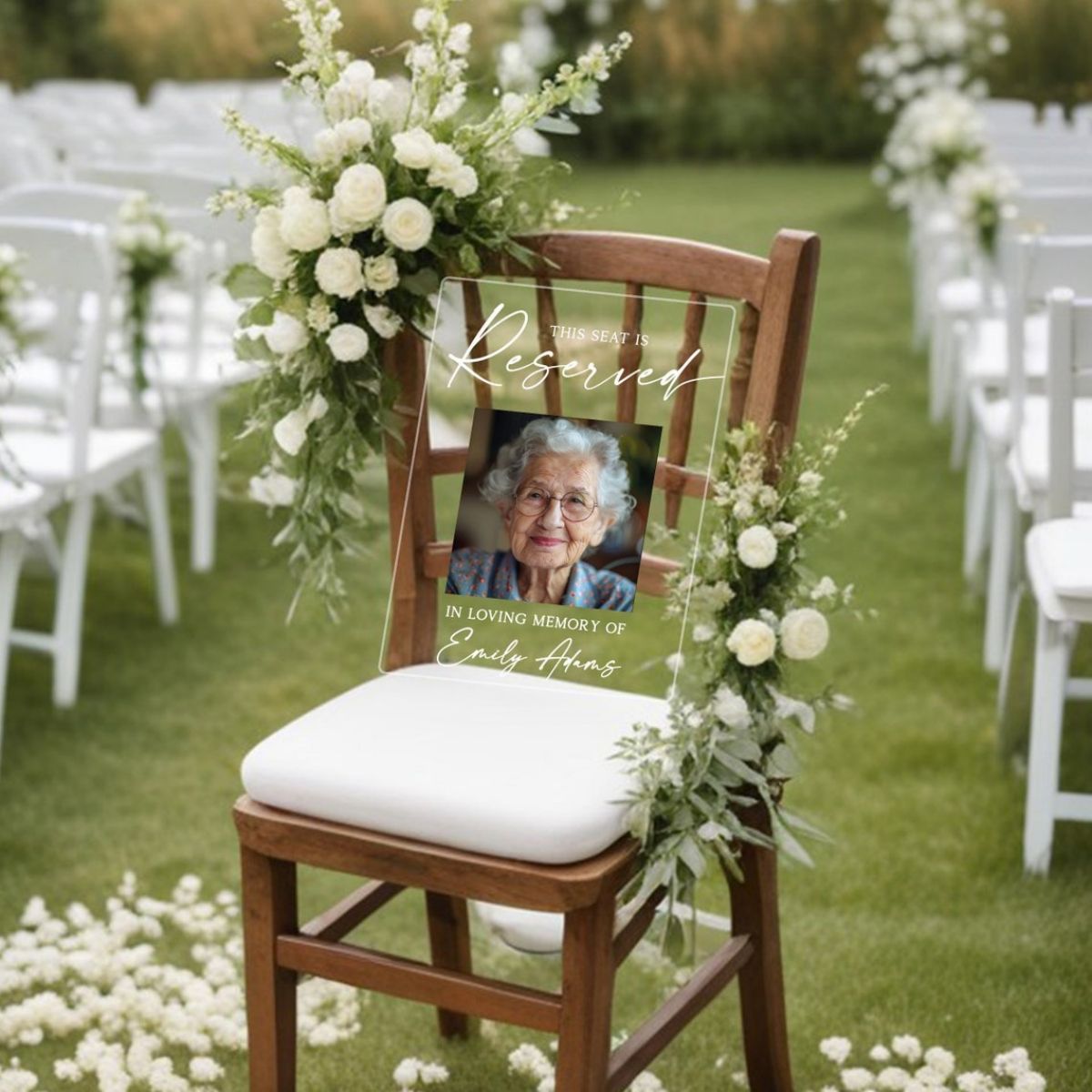 Just Married Wedding Acrylic Chair Sign - Cloud Shape 'Here Comes The Bride' Decor With Hanging Ribbon For Ceremony Bride Groom Signs