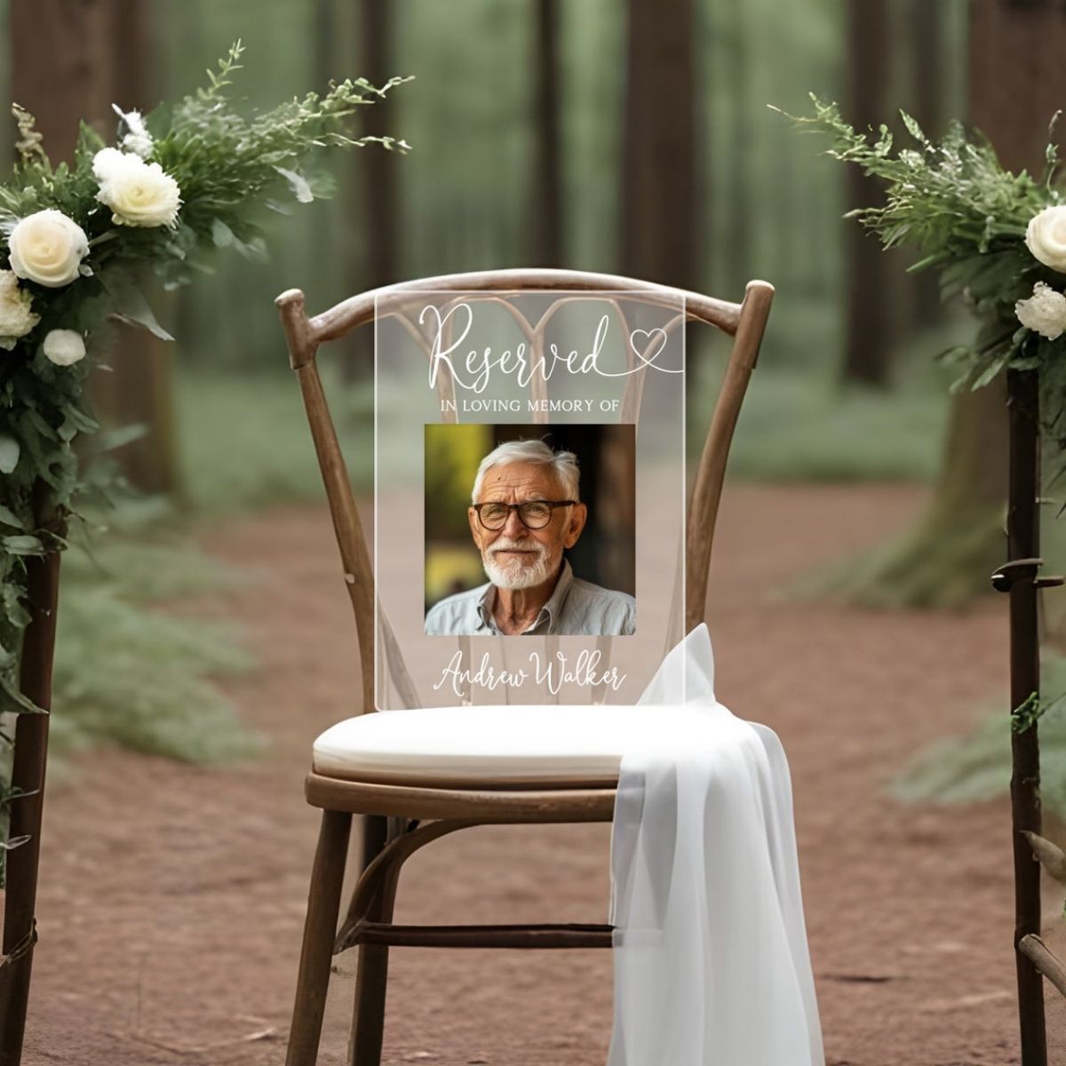 Reserved Memorial Sign Personalized Acrylic Plaque - In Loving Memory Wedding Decor