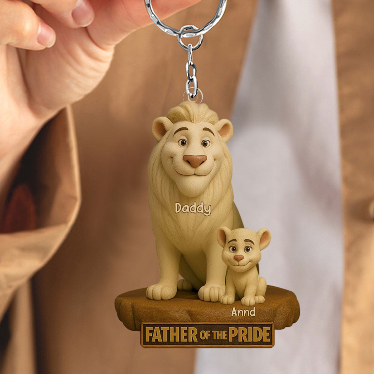 Lion Dad Of The Pride Acrylic Keychain - Personalized Gift For Father