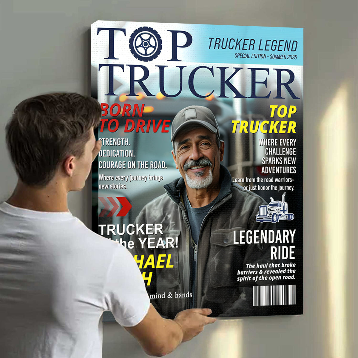 Personalized Trucker Magazine Cover, Custom Trucker Gift, Unique Trucker Retirement or Birthday Gift, Truck Lover Gift