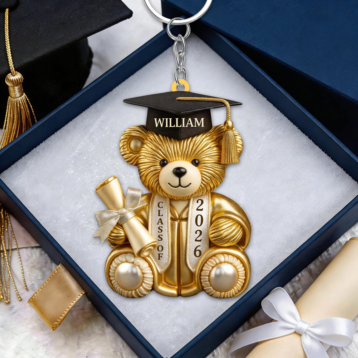 This Bear Graduated So They Don't Have To - Class Of 2026 Personalized Acrylic Keychain