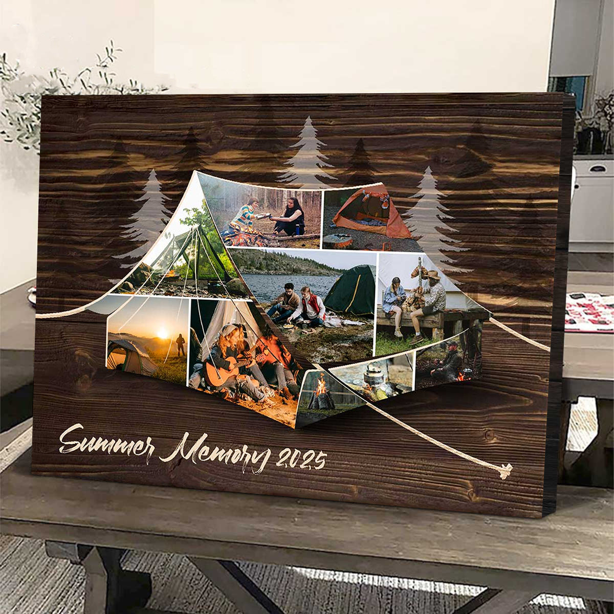 Personalized Tent Camping Photo Collage Canvas Family Camping Trip Gifts
