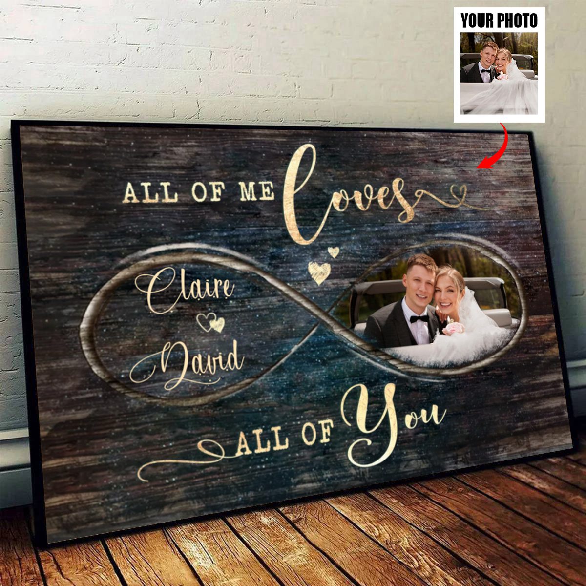 Personalized Valentines Day Photo Gift, God Knew My Heart Needed You Custom Canvas Print