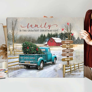 Family Farm - Personalized Family Christmas Truck Poster