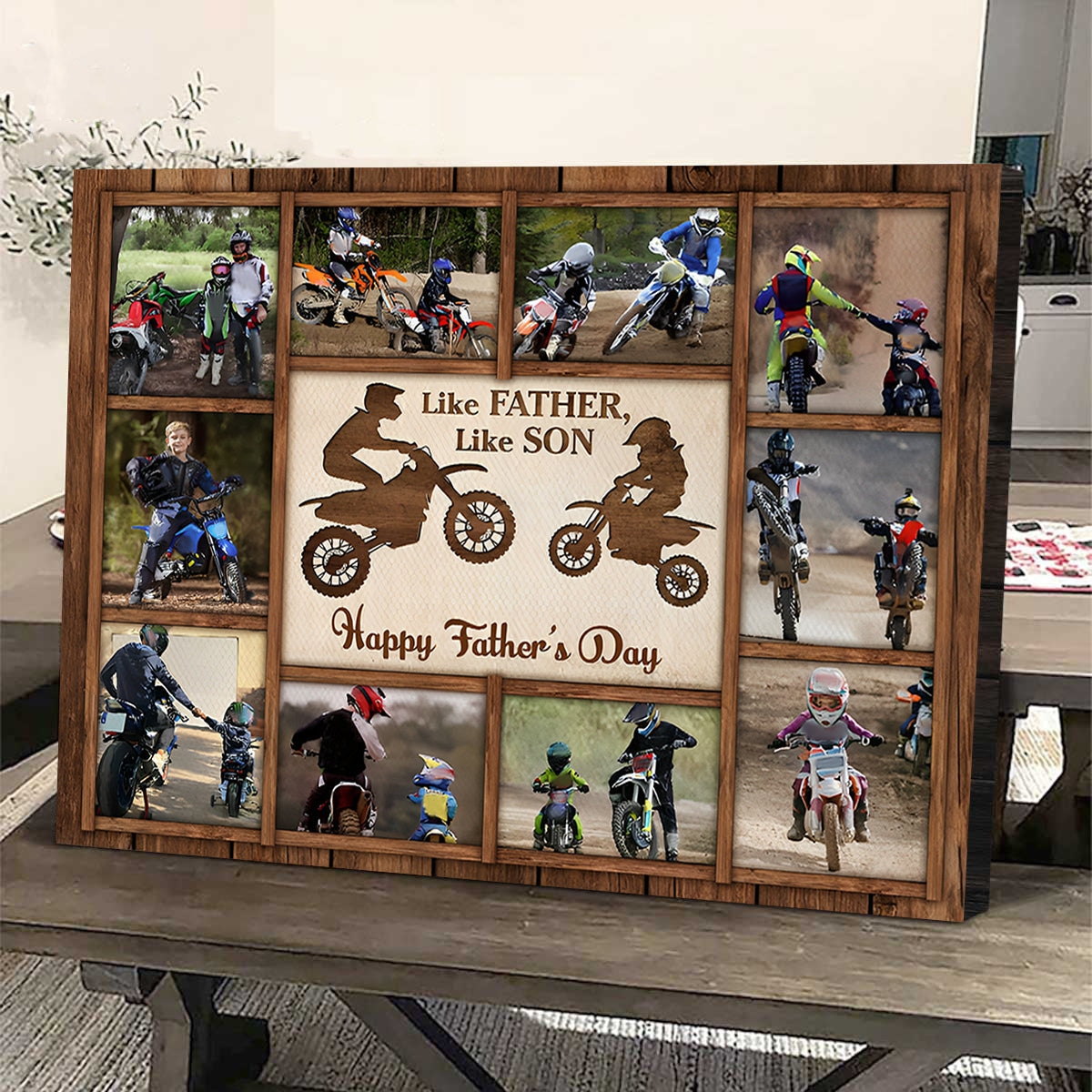 Personalized Father and Son Motocross Canvas/Poster Father’s Day Gift