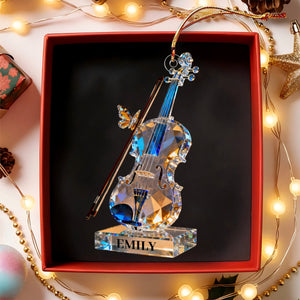 Personalized Violin Music Crystal Effect Ornament,Gift for Violinist