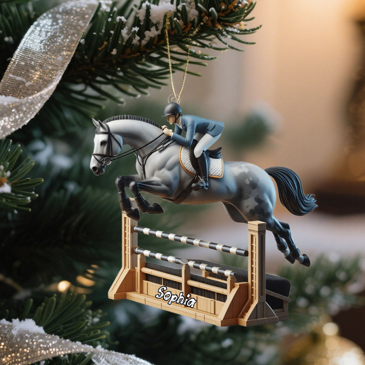 Horse Racer Personalized Christmas Ornament,Gift for Horse Lovers