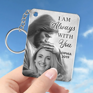 Personalized God Has You In His Arms Memorial Photo Acrylic Keychain