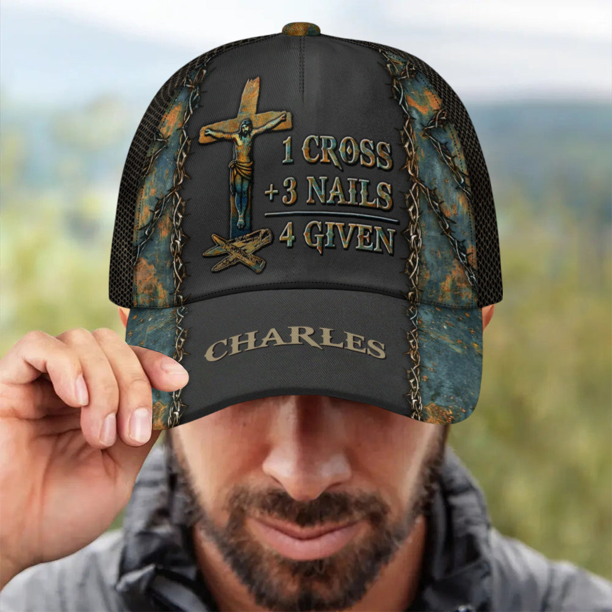 1 Cross 3 Nails 4 Given Personalized Classic Cap