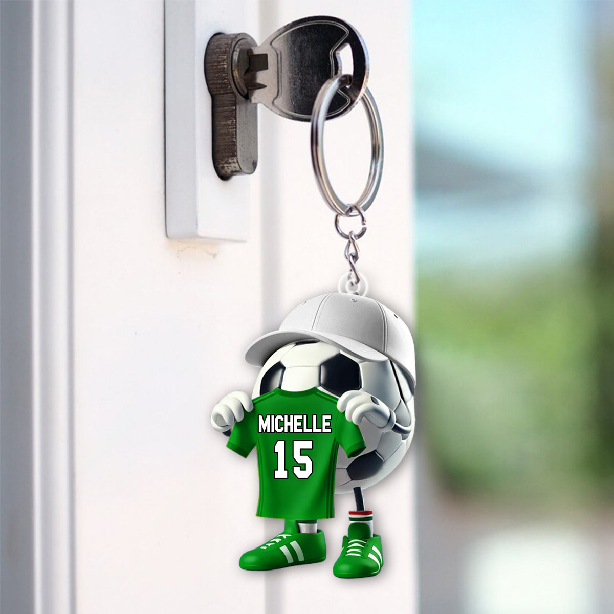 Custom Name Soccer Keychain, Soccer Lover Personalized Gift