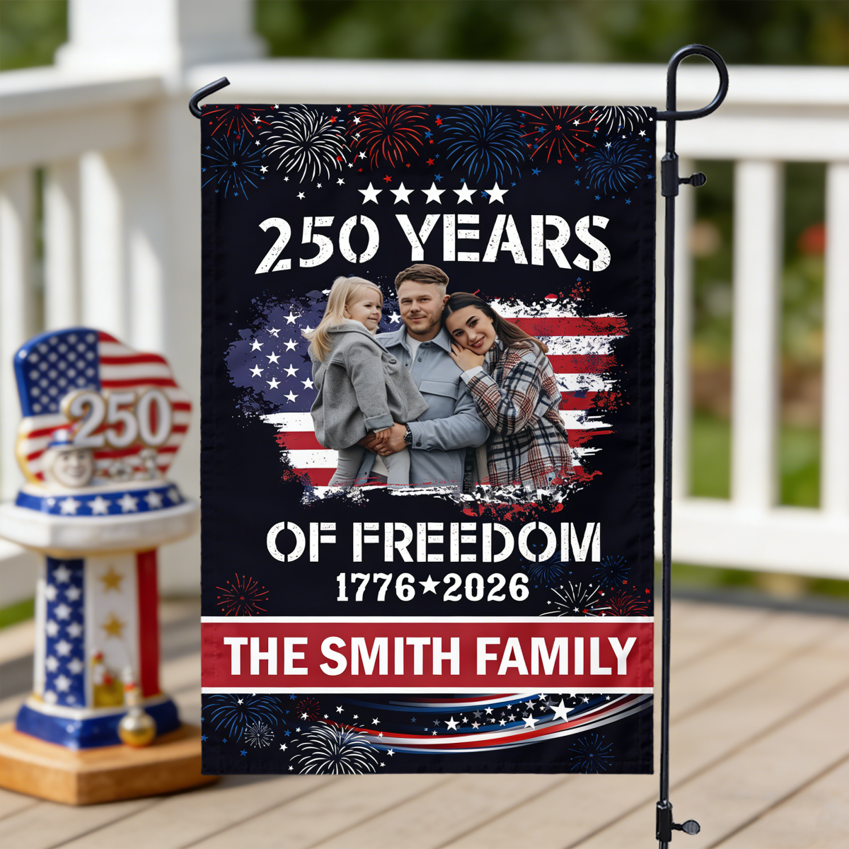 Family Photo Celebrate 250 Years of America Garden Flag