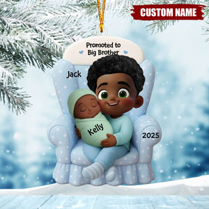 Big Brother, Big Sister And Baby Personalized Christmas Ornament, Baby Announcement Gift