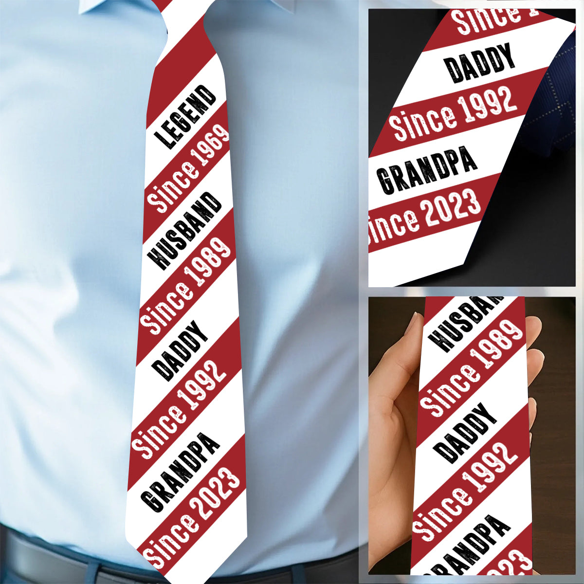 Legend Husband Daddy Grandpa - Personalized Tie Gift For Family