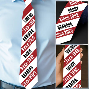Legend Husband Daddy Grandpa - Personalized Tie Gift For Family