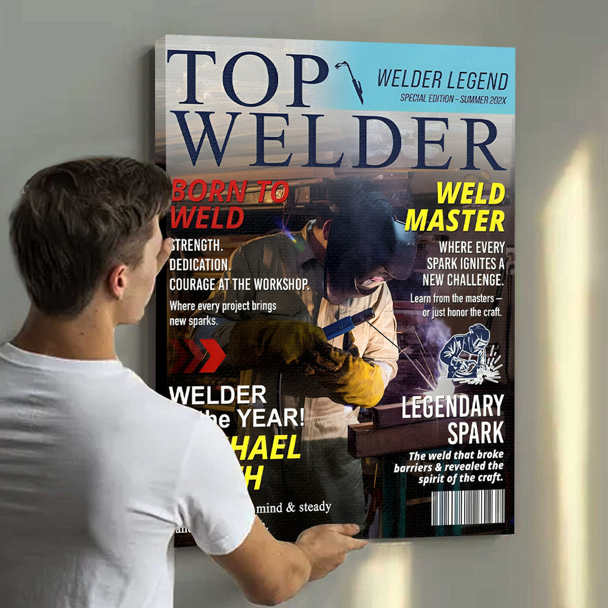 Personalized Welder Magazine Cover, Custom Welding Gift, Welder Dad Gift, Personalized Gift for Welders