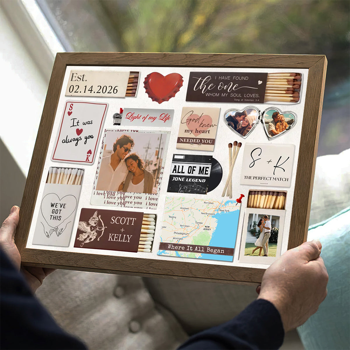 Love Story Scrapbook Canvas - Personalized Valentine’s Day Gift for Couples
