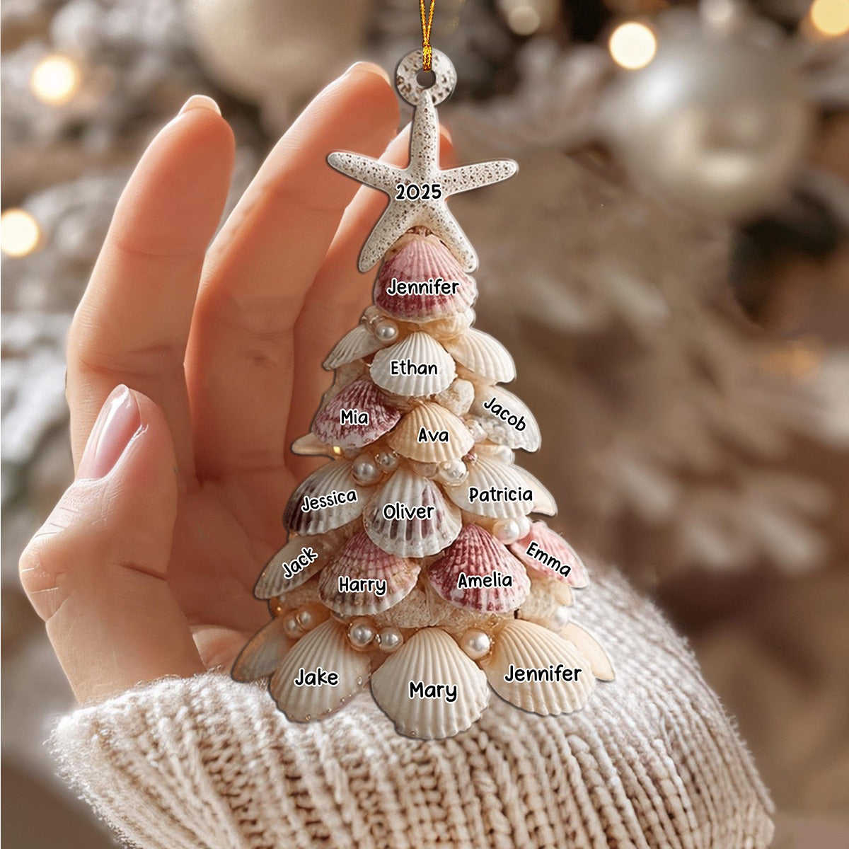 Seashell Christmas Tree - Personalized Acrylic Ornament