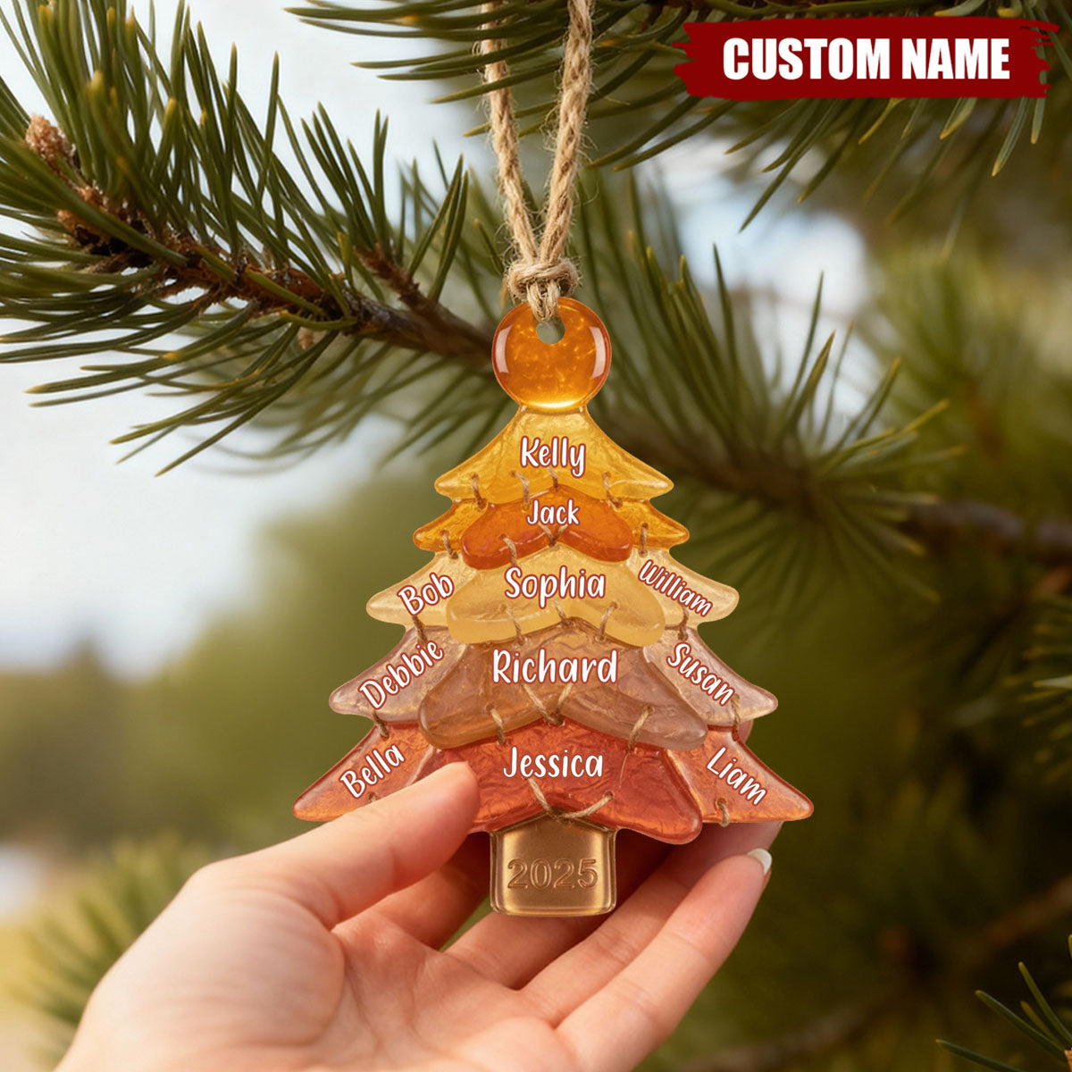 Glass Family Tree Ornament - Personalized Gifts For Family