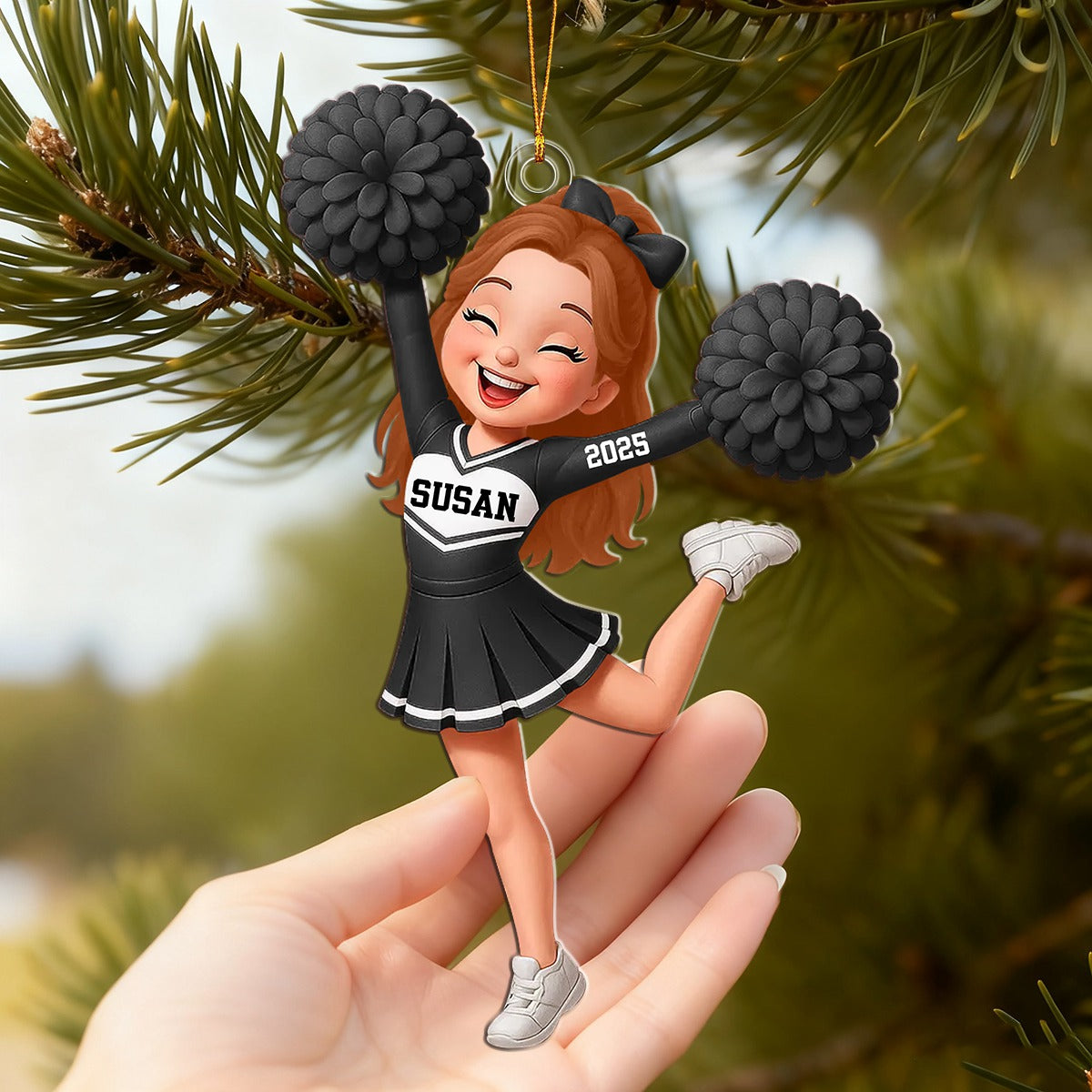 Personalized Cheerleader Girl  Acrylic Ornament, Christmas Gift for Daughter, for Granddaughter