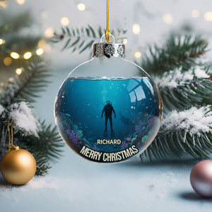 Diving Home For Christmas Personalized Scuba Diving Ornament