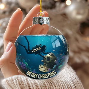 Diving Home For Christmas Personalized Scuba Diving Ornament