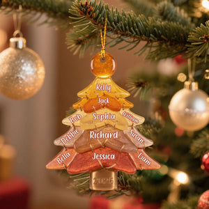 Glass Family Tree Ornament - Personalized Gifts For Family