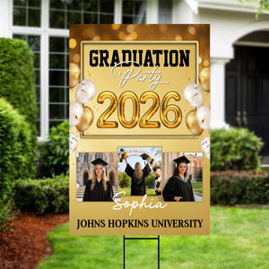 Graduation Party 2026 Custom Party Welcome Sign-Custom Photos And Texts Grad Party Sign-Personalized Graduation Decoration