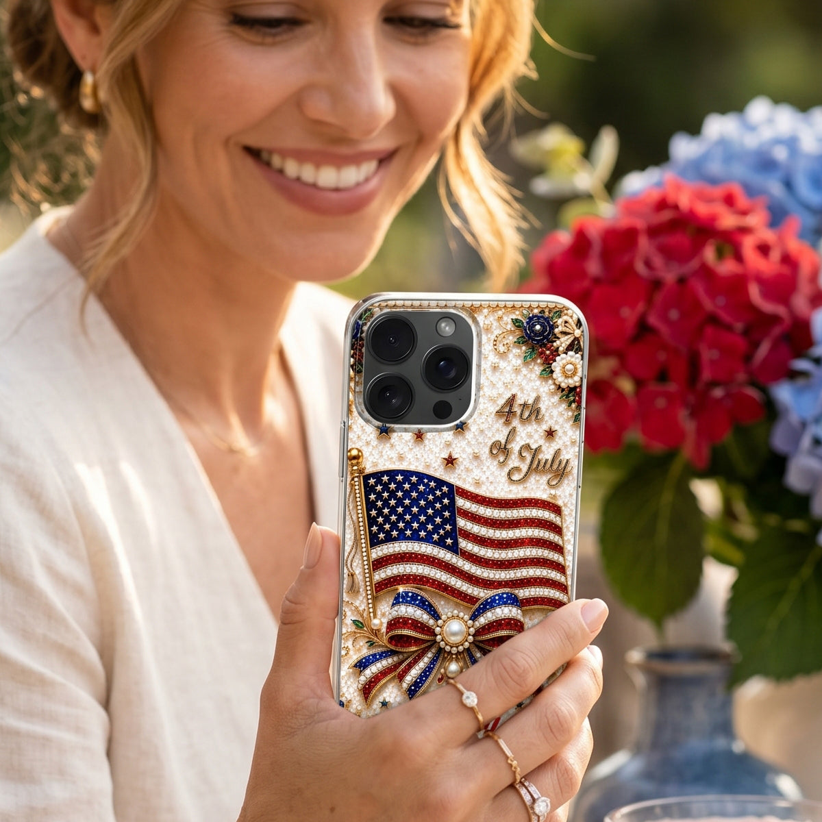 4th of July American Flag Personalized Phone Case