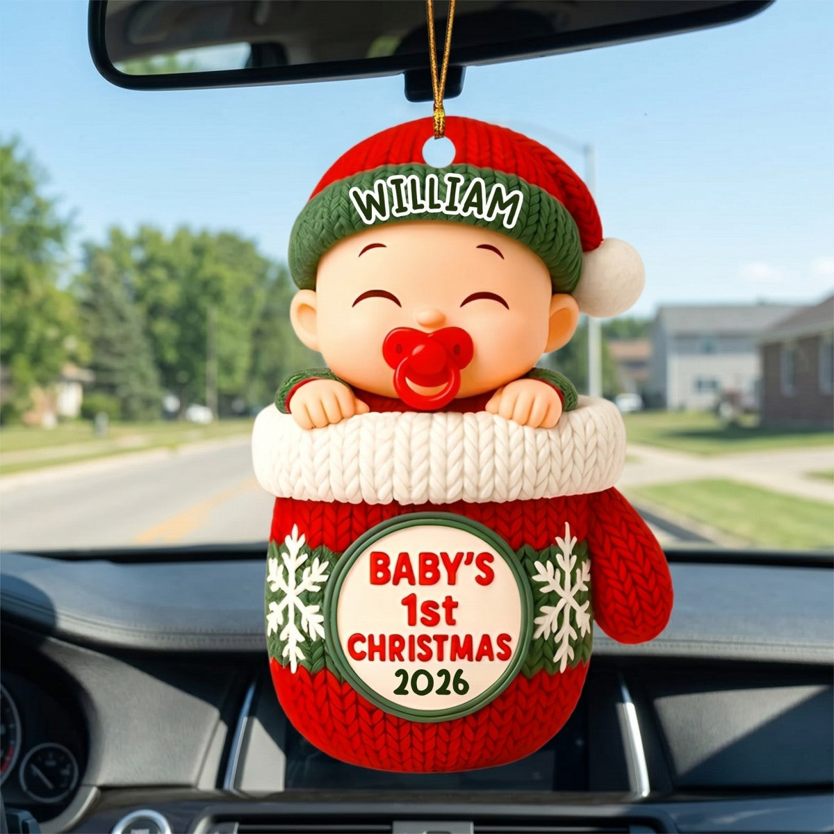 Baby In Glove – Baby's 1st Christmas Personalized Ornament