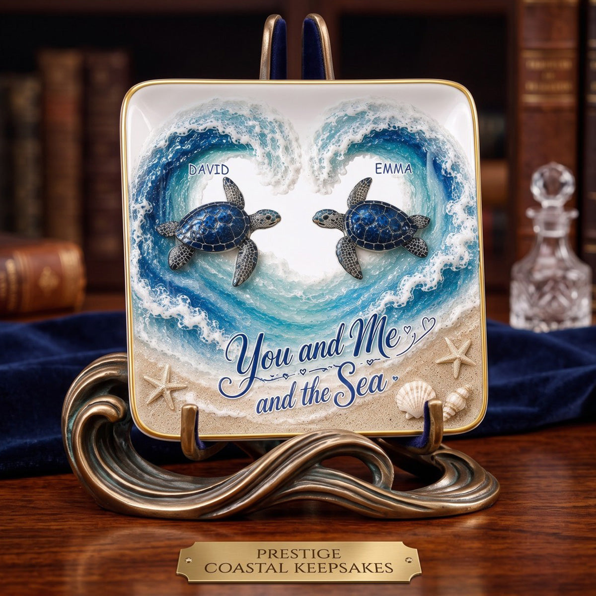 You And Me And The Sea Personalized Ceramic Dish