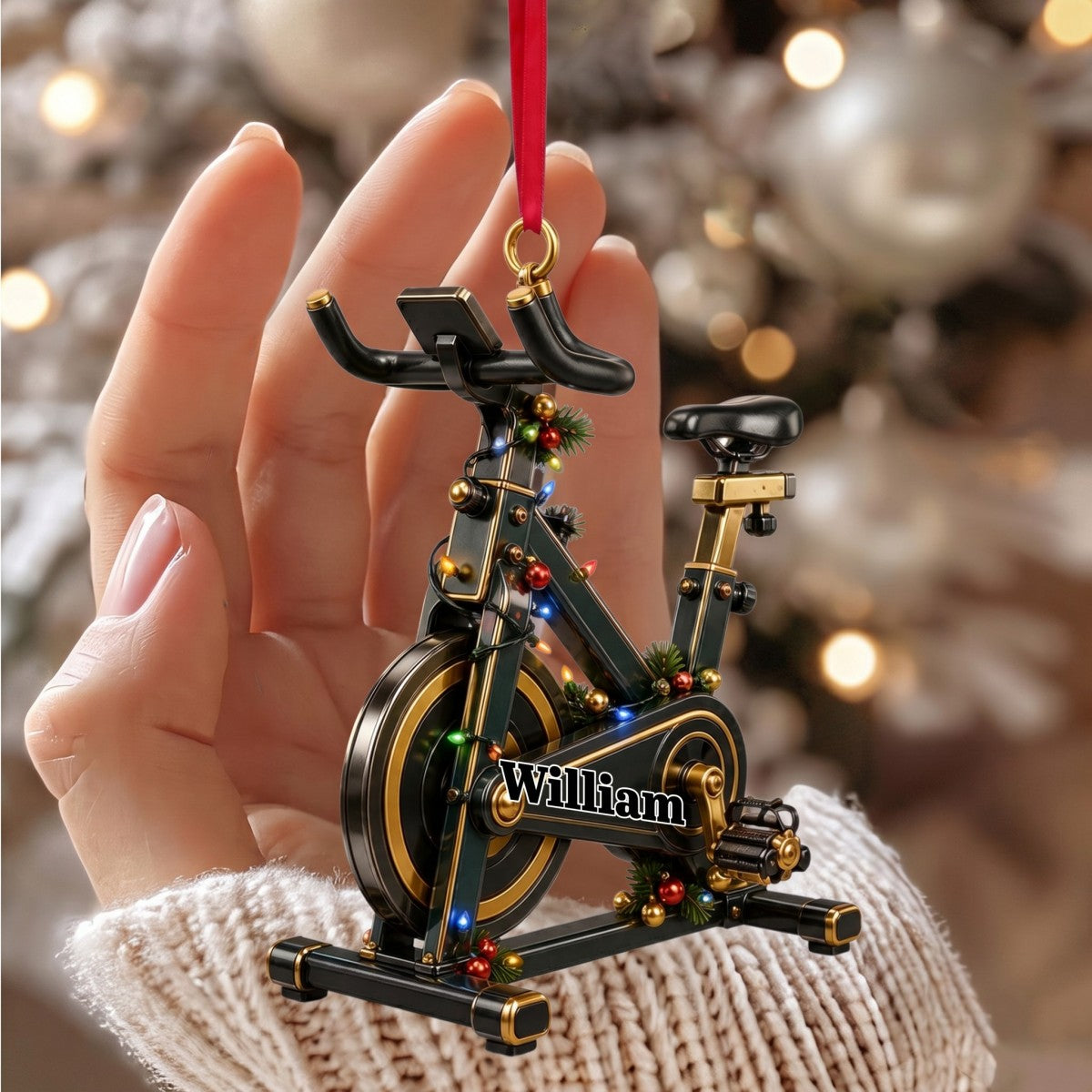 Gym Equipment Personalized Fitness Gym Christmas Ornament