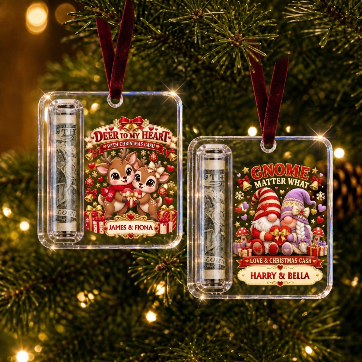 Couple Gift Personalized Christmas Cash Holder Acrylic Ornament