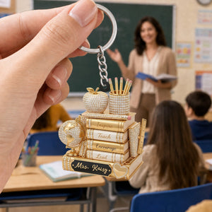 Teachers Change Lives Personalized Keychain Custom Name Educator Gift Back to School Gift